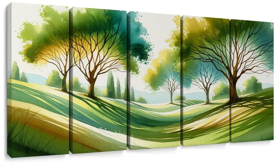 5-dielny obraz pokojný strom života