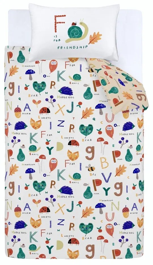 Detská obliečka na jednolôžko 140x200 cm Woodland Alphabet – RHS