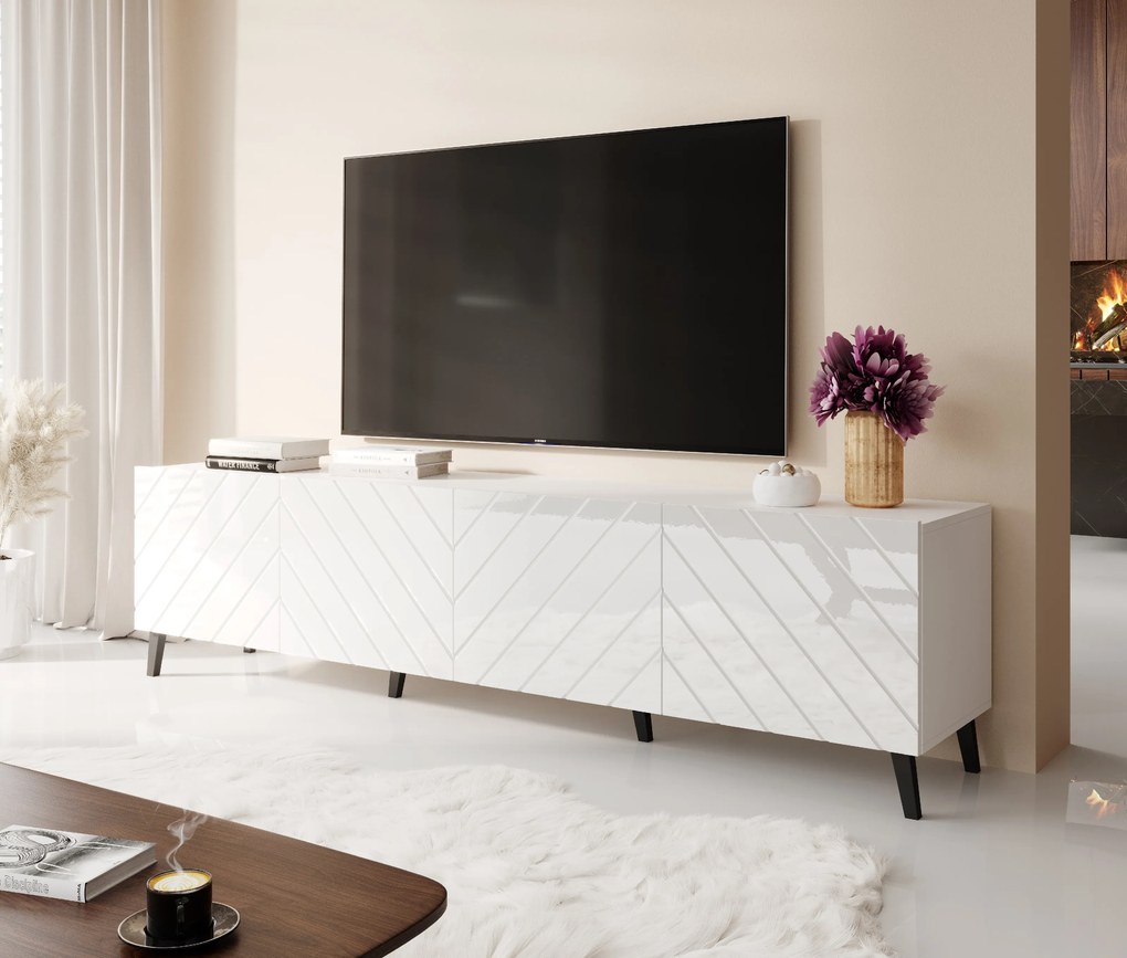Cama Biely TV stolík Abeto 4D