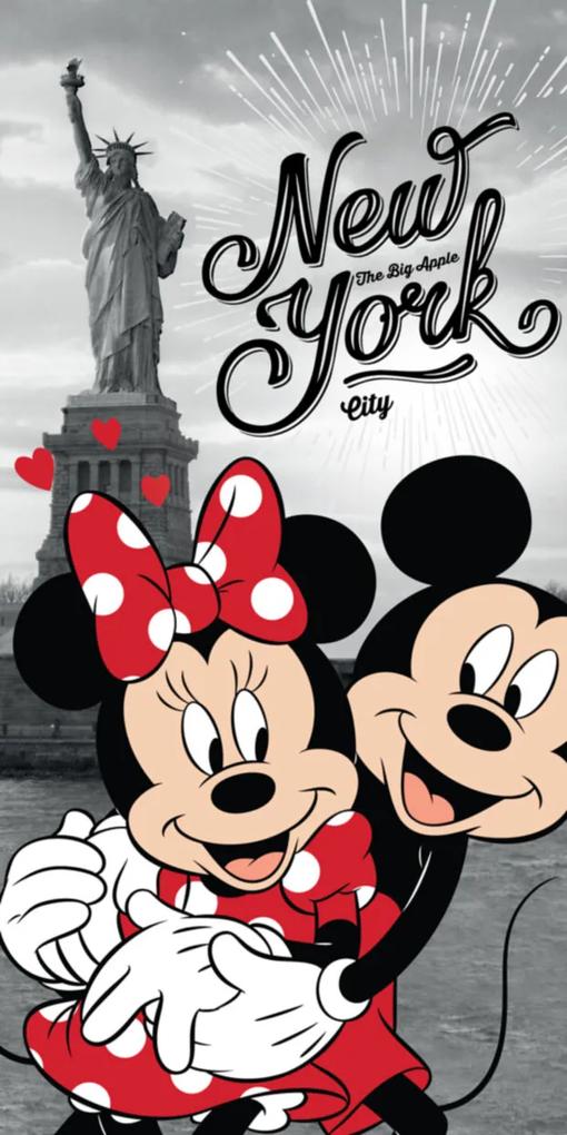 Froté osuška Mickey a Minnie v New Yorku 70x140 cm 100% bavlna Jerry Fabrics
