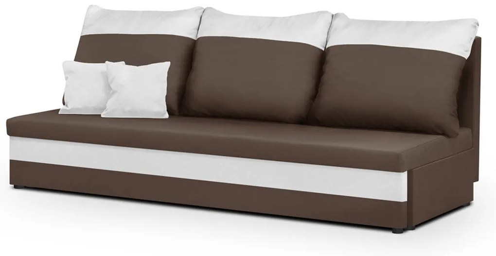 Pohovka pre 3 osoby s funkciou spania GUSTO Tmavohnedá/biela