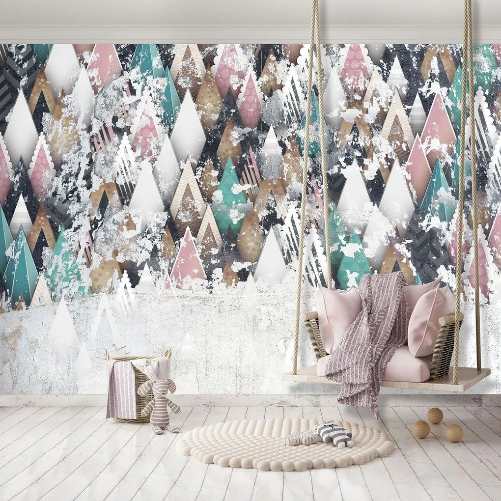 Fototapeta - Geometrický vzor na stene (152,5x104 cm)