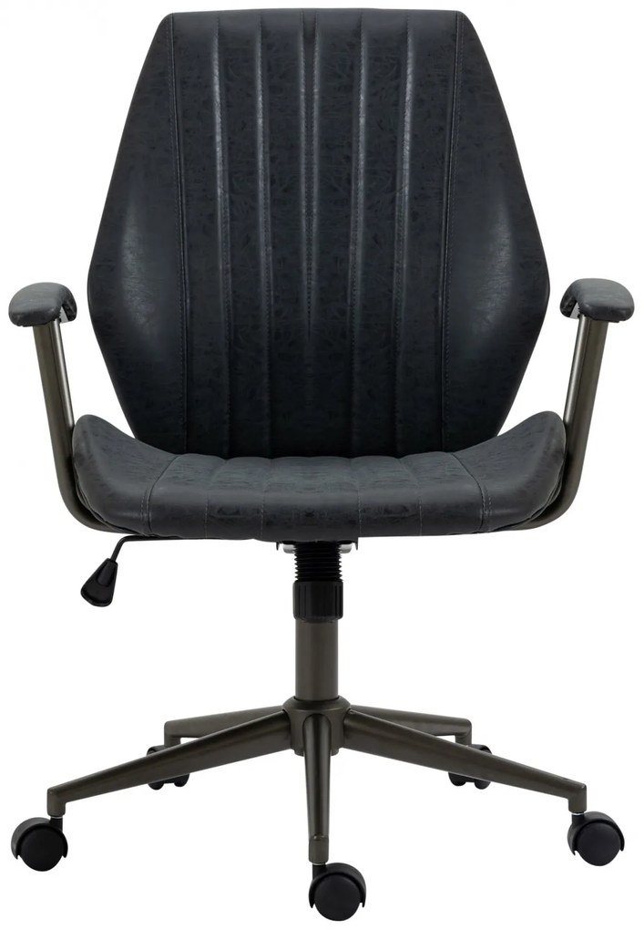 Design-Shop Kancelárska stolička Nampa v industriálnom štýle - koženka - Čierna antik
