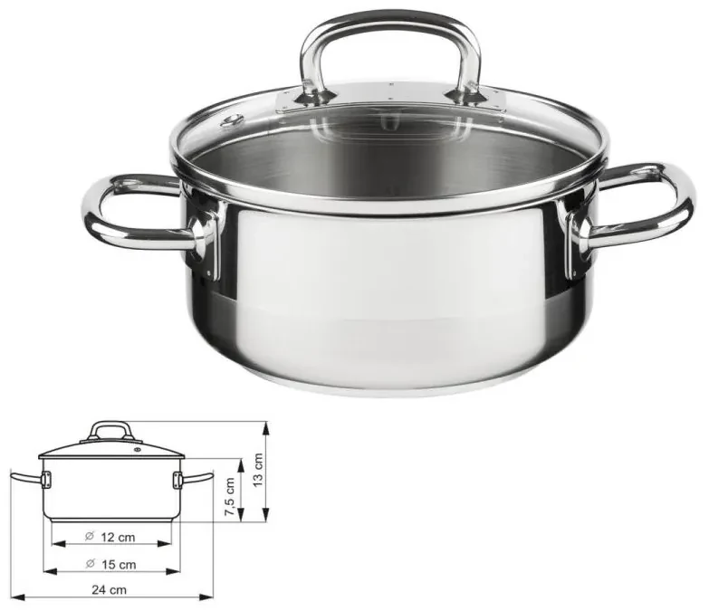 Kastról nerez + pokr. 15cm/1,0L PROFESSIONAL kolimax