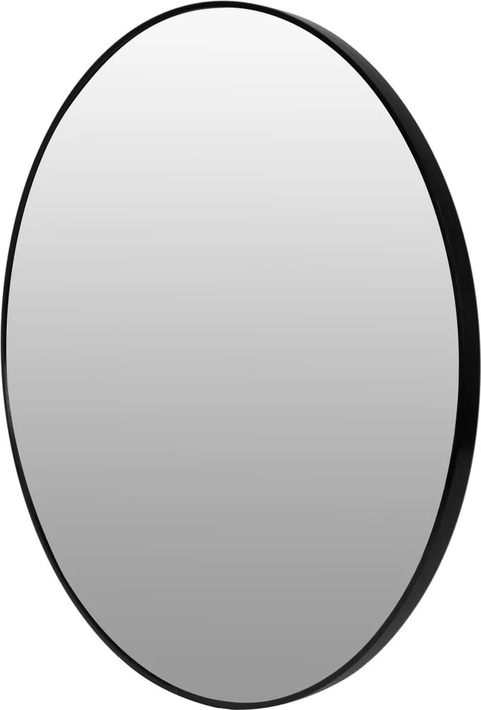 Okrúhle nástenné zrkadlo KOKO 80 cm čierne