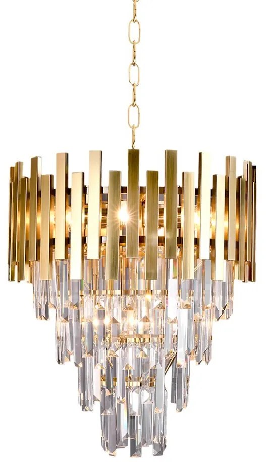 EUlight Luster Aspen II, 1x krištáľové/zlaté kovové tienidlo, (fi 45cm), g