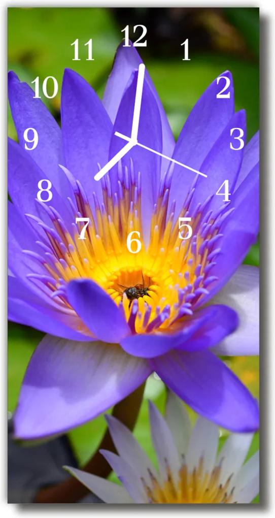 Sklenené hodiny vertikálne  Kvety. farebné kvety