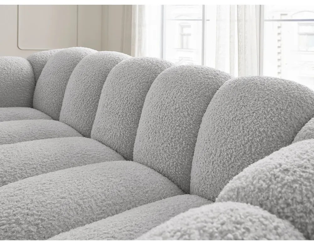 Svetlosivá pohovka z textílie buklé 232 cm Hippolyte – Bobochic Paris