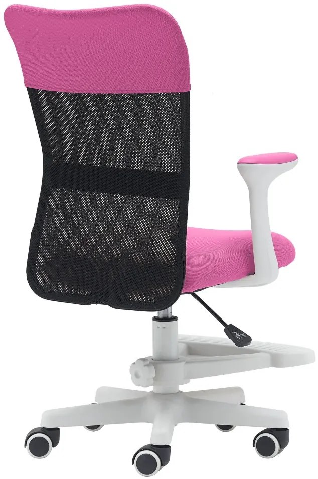 Detská stolička Neoseat MONKEY WHITE s podnožou — látka, biela / tmavo ružová