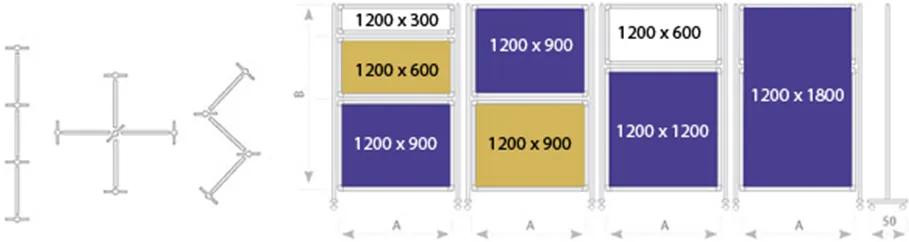 Obojstranná biela popisovacia tabuľa pre paravány TM, 1200 x 1800 mm