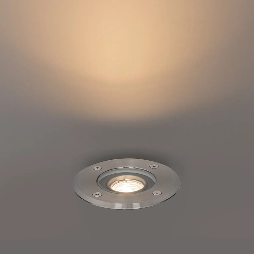 Sada 6 moderných vonkajších zemných bodových svetiel oceľ 35 mm nastaviteľné IP65 - Delux