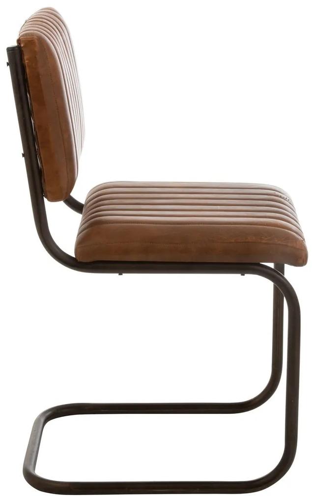 Kožená stolička s kovovou konštrukciou MODERN - 51 * 45 * 87 cm