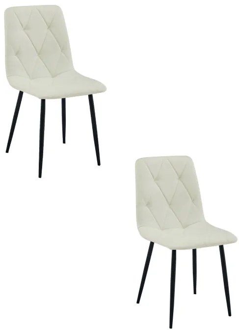 Set dvoch jedálenských stoličiek LIBRA béžové / čierne nohy (2 ks)