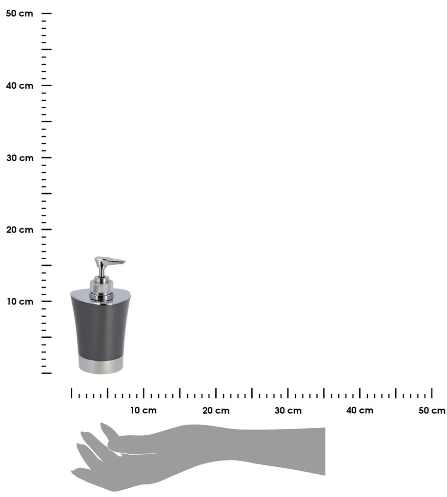 Dávkovač mydla Cuesta, sivá/s chrómovými prvkami, 280 ml