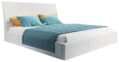 Čalúnená posteľ KARO rozmer 160x200 cm Biela eko-koža
