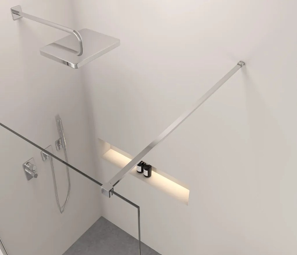 Erga Paris, sprchová zástena Walk-In 70x200 cm, 8mm sklo námraza, chrómový profil, ERG-V02-PARIS-070x200-FR-CR