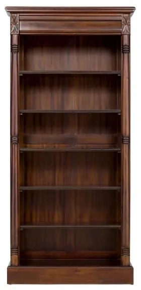 furniture-nabytek.cz - Masívna knižnica Cambridge II z mahagónu, lakovaná, hnedá – 85×36×180 cm