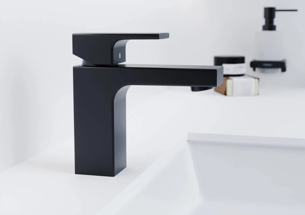 Hansgrohe Vernis Shape, umývadlová batéria s výpustom, EcoSmart, čierna matná, HAN-71561670