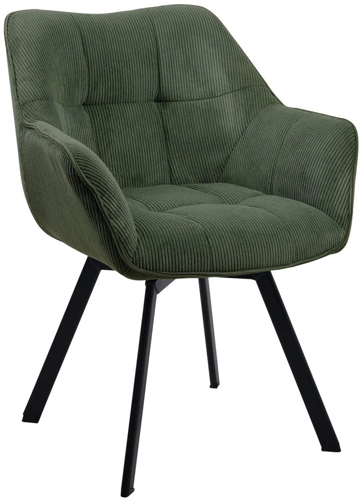 Jedálenská stolička Jordi Cord - zelená