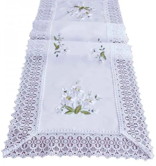 Čipkovaný obrus Jarné kvety 40x140 cm