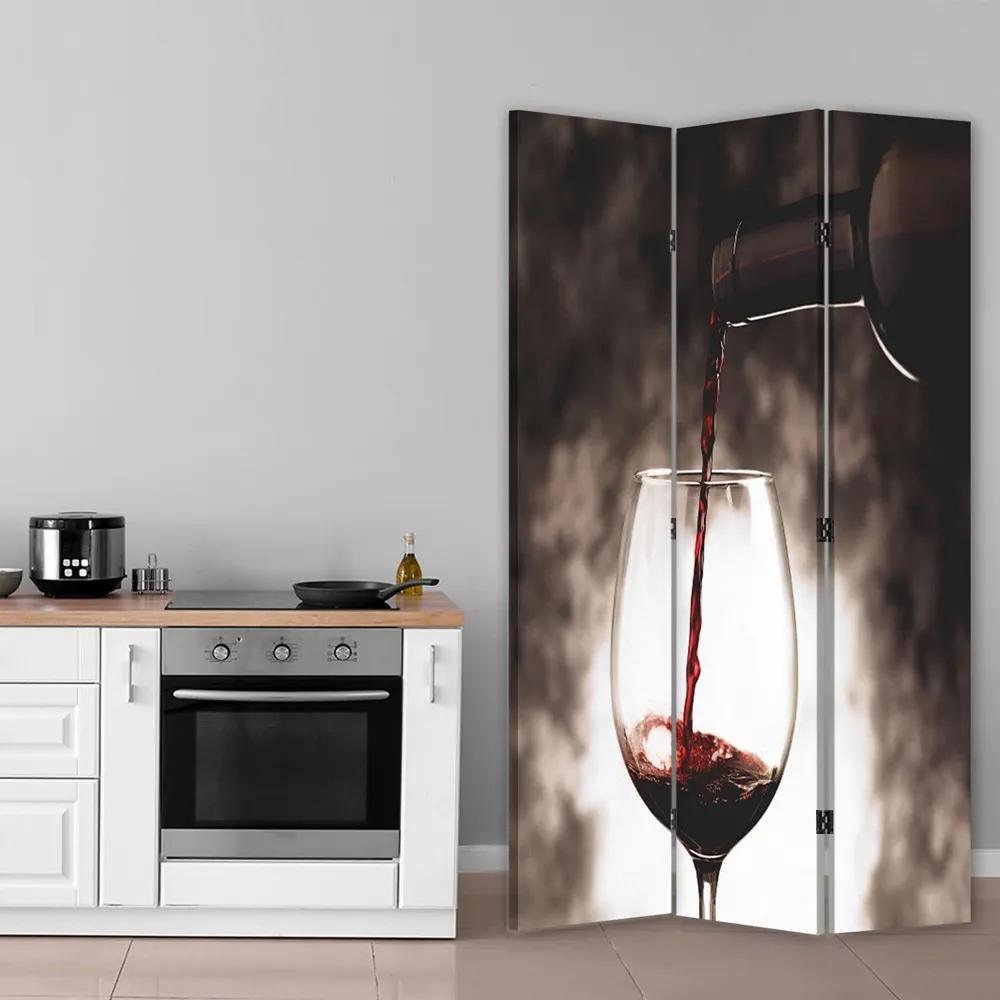 Ozdobný paraván Lampa na víno - 110x170 cm, trojdielny, obojstranný paraván 360°