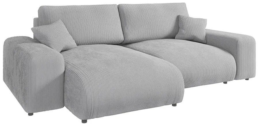 Svetlosivá menčestrová rohová pohovka (variabilná) Justin – Ropez