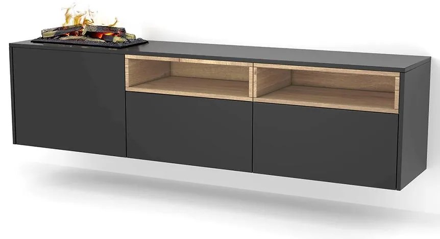 Elektrický krb Tecero Cassette 400/600 čierny/dub