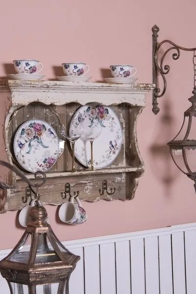 Veľký porcelánový hrnček s motívom kvetín a vtáčika Pivoine - 12 * 8 * 10 cm / 0,36 l