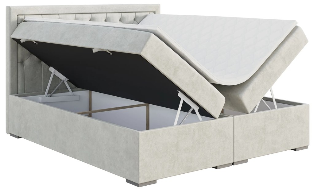 Kontinentálna posteľ 120 cm Bohem (slonovinová) (s matracom a úl. priestorom). Vlastná spoľahlivá doprava až k Vám domov. 1043353