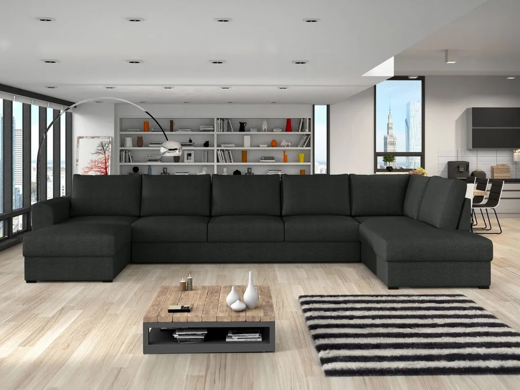 Sedacia súprava Szafran Large, Dostupné poťahy: ekokoža Soft 017 + Lux 06, Strana: Pravá - U