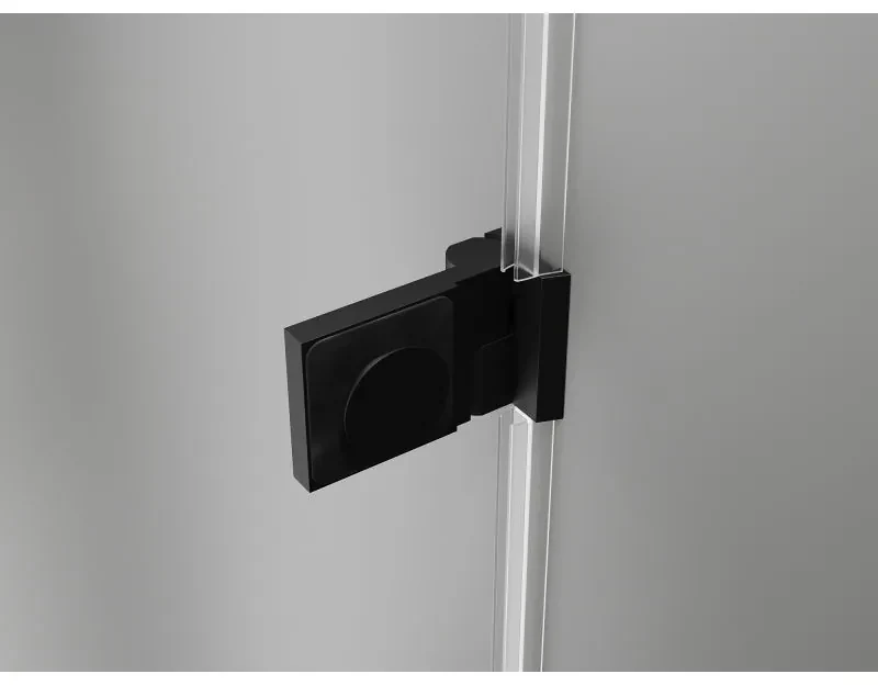 Mexen Lunar-B Duo výklopný sprchový kút 90 x 80 cm, číre sklo, čierna matná, 832-090L-080P-70-00