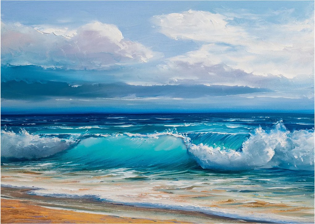 Sklenený obraz - Morské vlny (70x50 cm)
