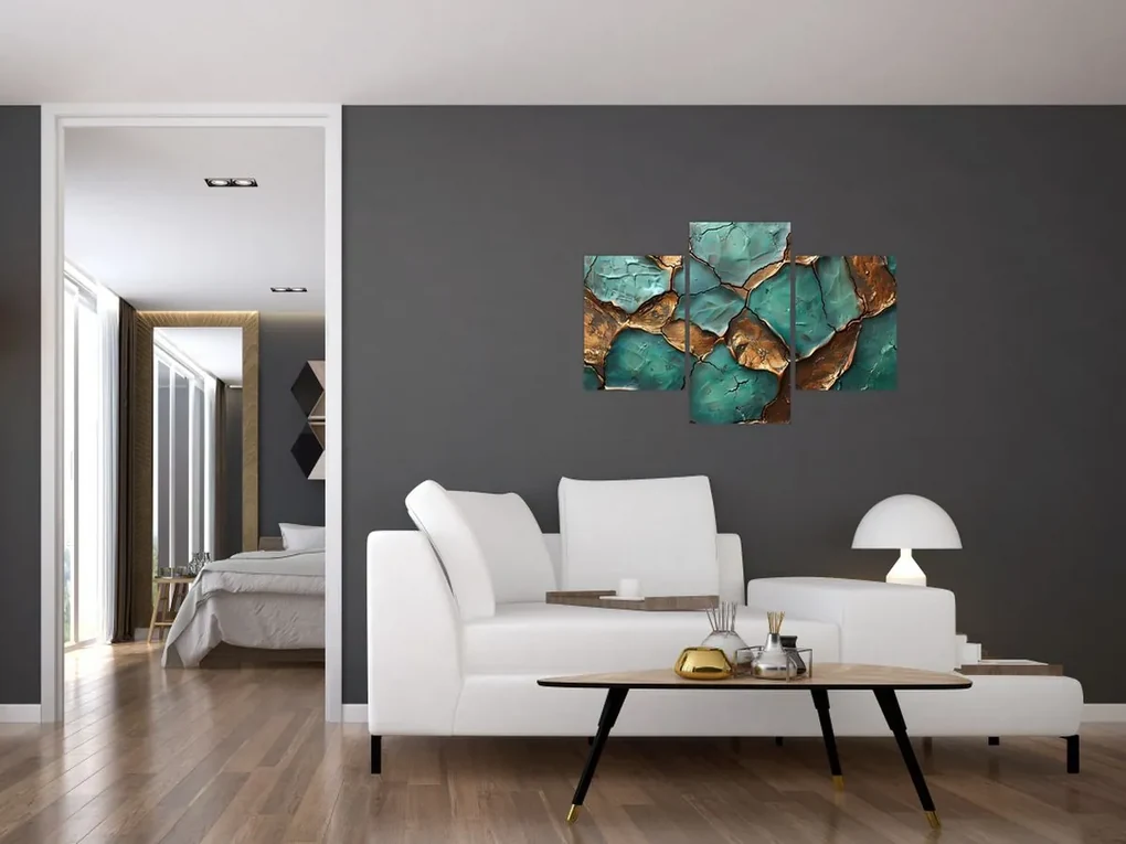 Obraz - Zeleno-zlatá maľba (90x60 cm)