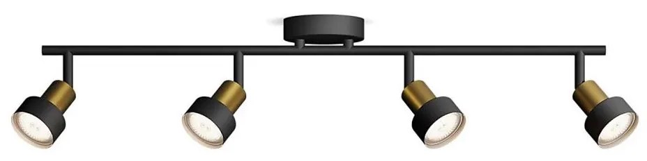 Philips - Bodové svietidlo CONDUIT 4xGU10/5W/230V čierna/mosadz