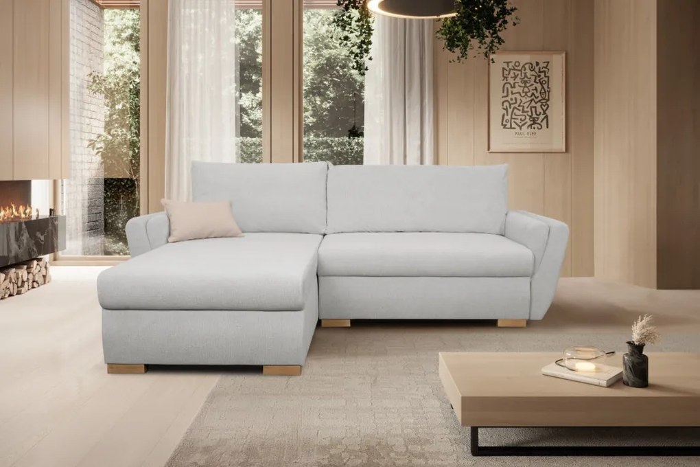 Rohová sedačka Helvetius, svetlo šedá látka