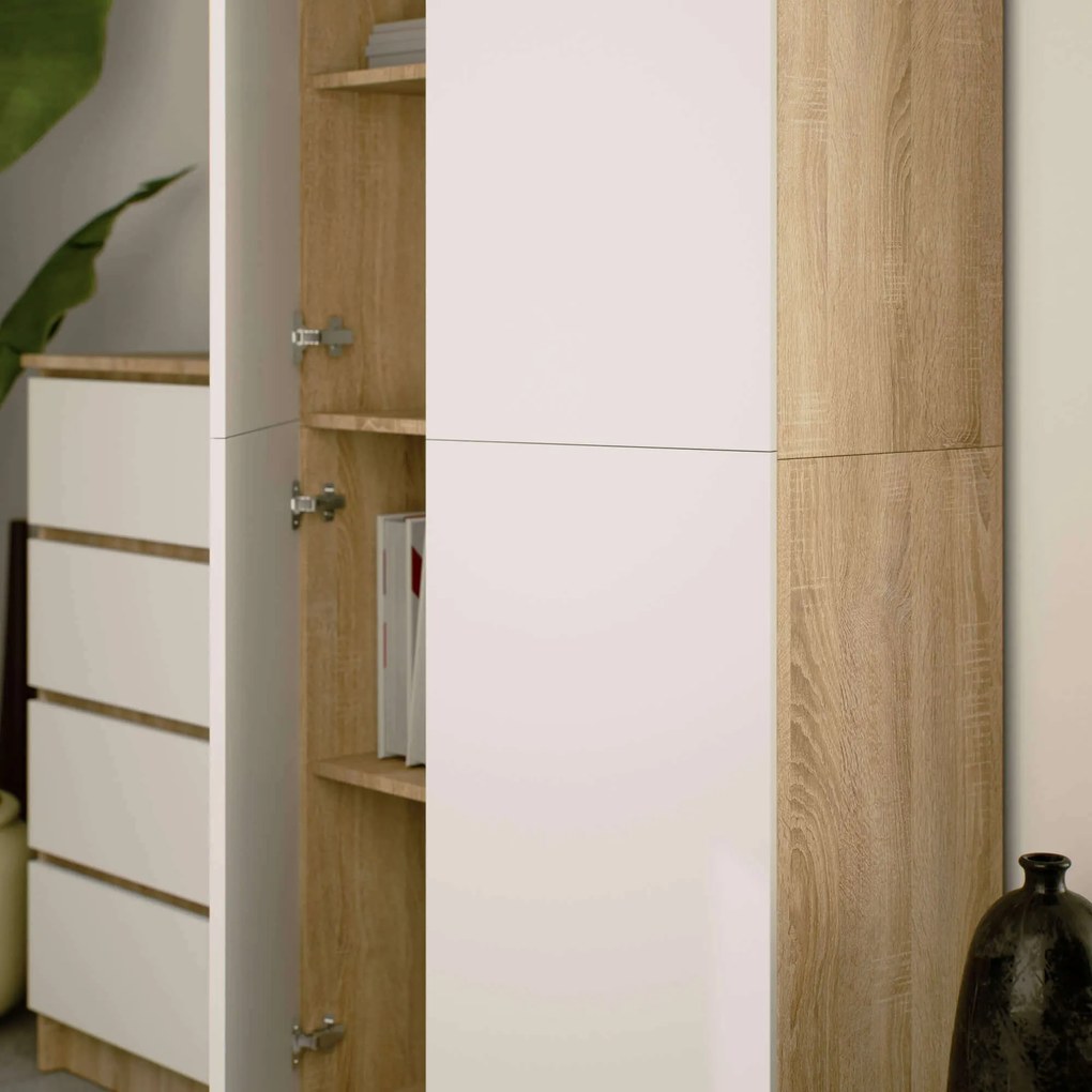 Skriňa Rexa III 80 cm dub sonoma/biela