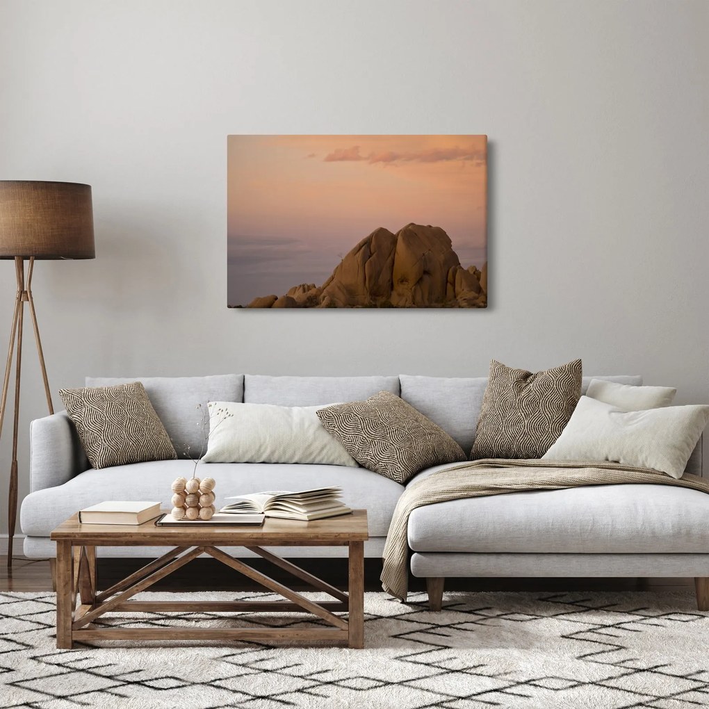 Obraz západu slnka v skalách (90x60 cm)