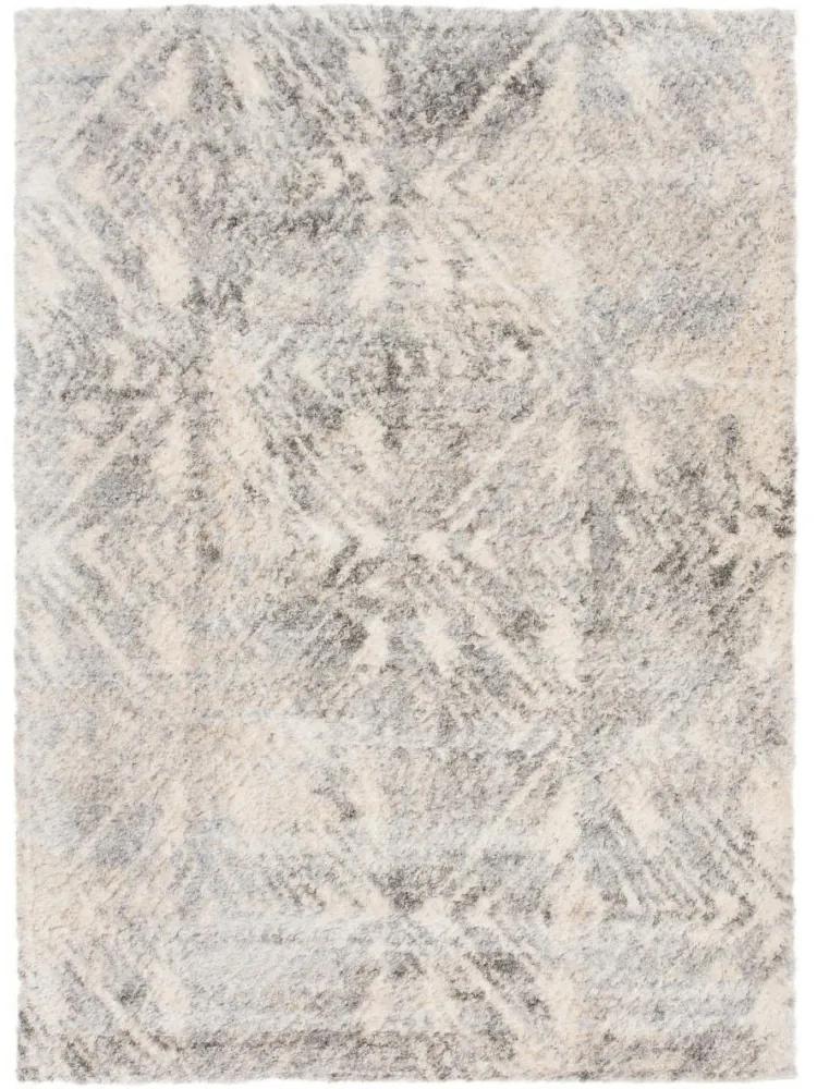 Kusový koberec shaggy Sevgi krémovo sivý 80x150cm