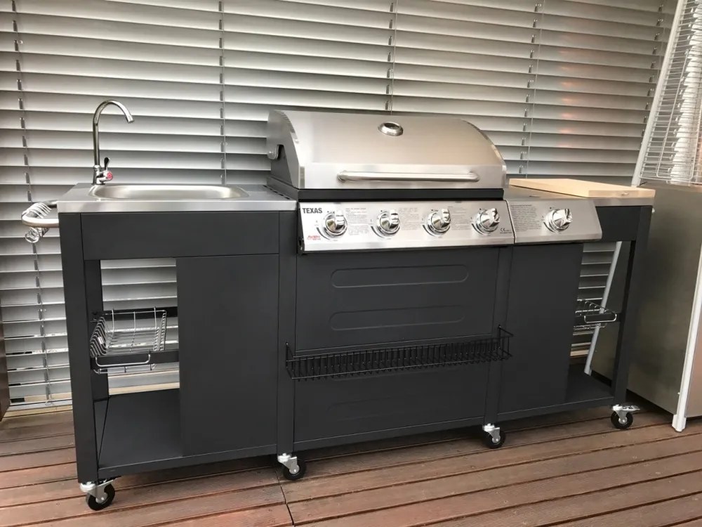 Veľká luxusná záhradná kuchyňa s plynovým grilom Avenberg TEXAS