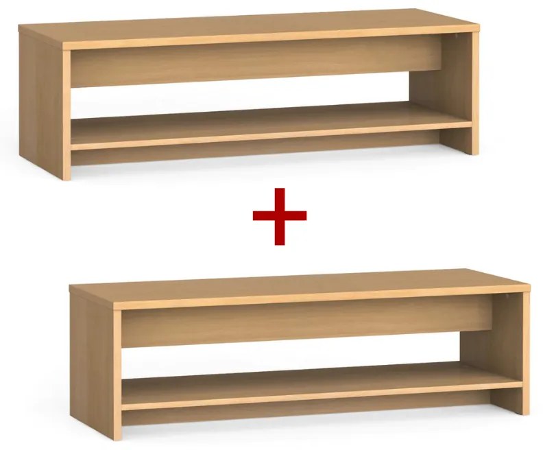 Šatníková lavica s policou na topánky 1+1 ZADARMO, zosilnená, 1500 mm, buk