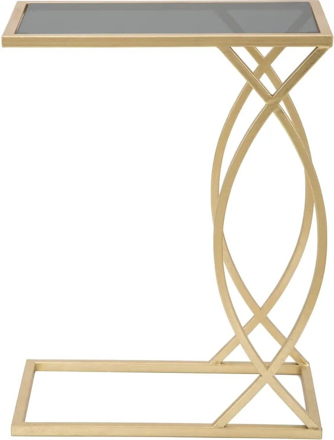 Odkladací stolík so sklenenou doskou 25.5x45.5 cm Glam – Mauro Ferretti