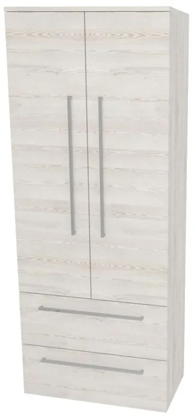 Mereo Bino, kúpeľňová skrinka vysoká 163 cm, dvojitá, Multidecor, White Loft Pine, MER-CN699WLP1