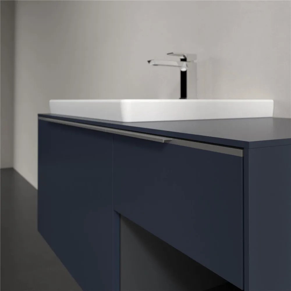 VILLEROY &amp; BOCH Subway 3.0 závesná skrinka pod umývadlo (umývadlo vľavo), 2 zásuvky + regálový prvok, 1001 x 516 x 422,5 mm, Marine Blue, C57200VQ