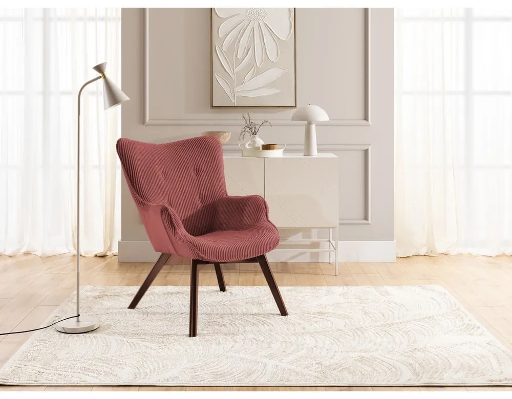 Červené menčestrové kreslo Niko – Ropez