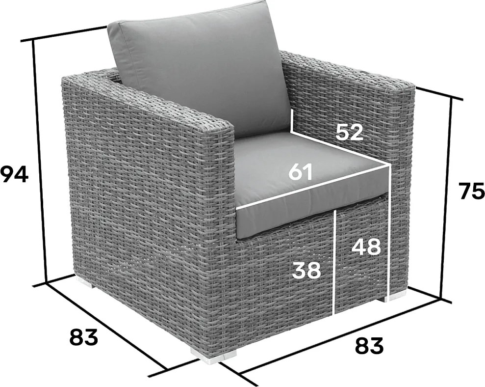 DEOKORK Ratanová variabilná zostava MALIBU pre 5 osôb (béžovo-hnedá)