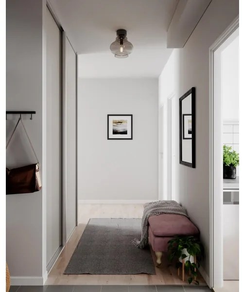 ByRydens 4202200-4500 - Stropné svietidlo DOLORES 1xE27/5W/230V, priemer 30 cm, sivá/dymová