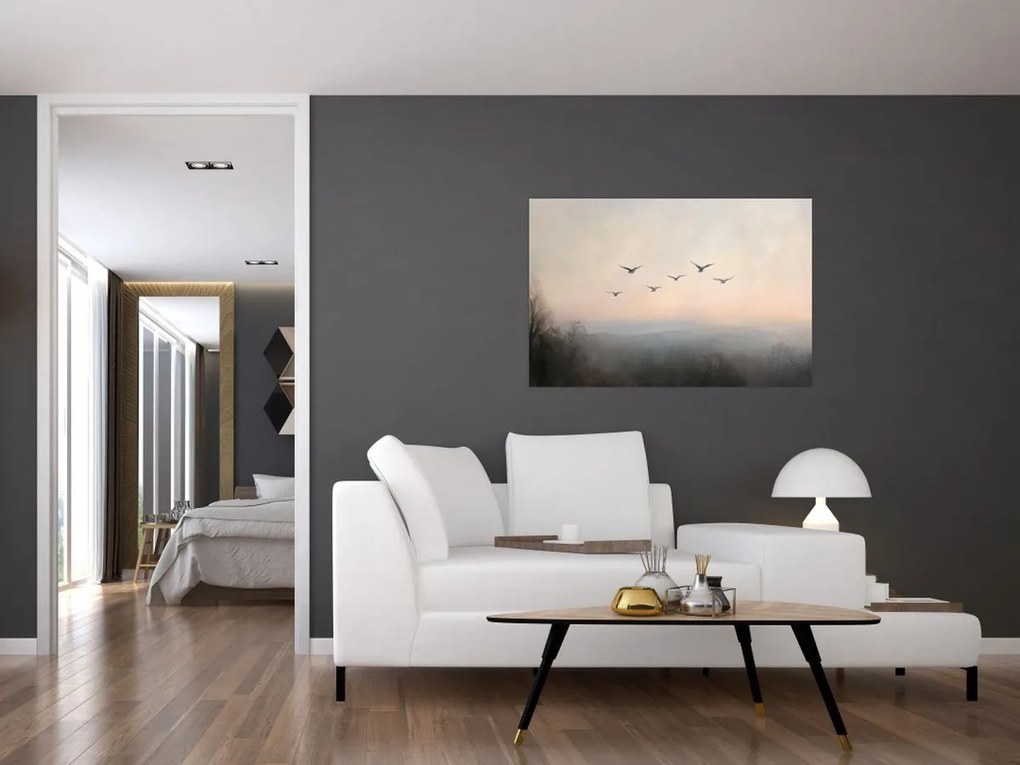 Obraz - Hejno vtákov (90x60 cm)