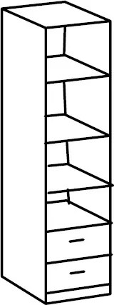 Vysoký regál so zásuvkami Cariba, dub san remo/biela