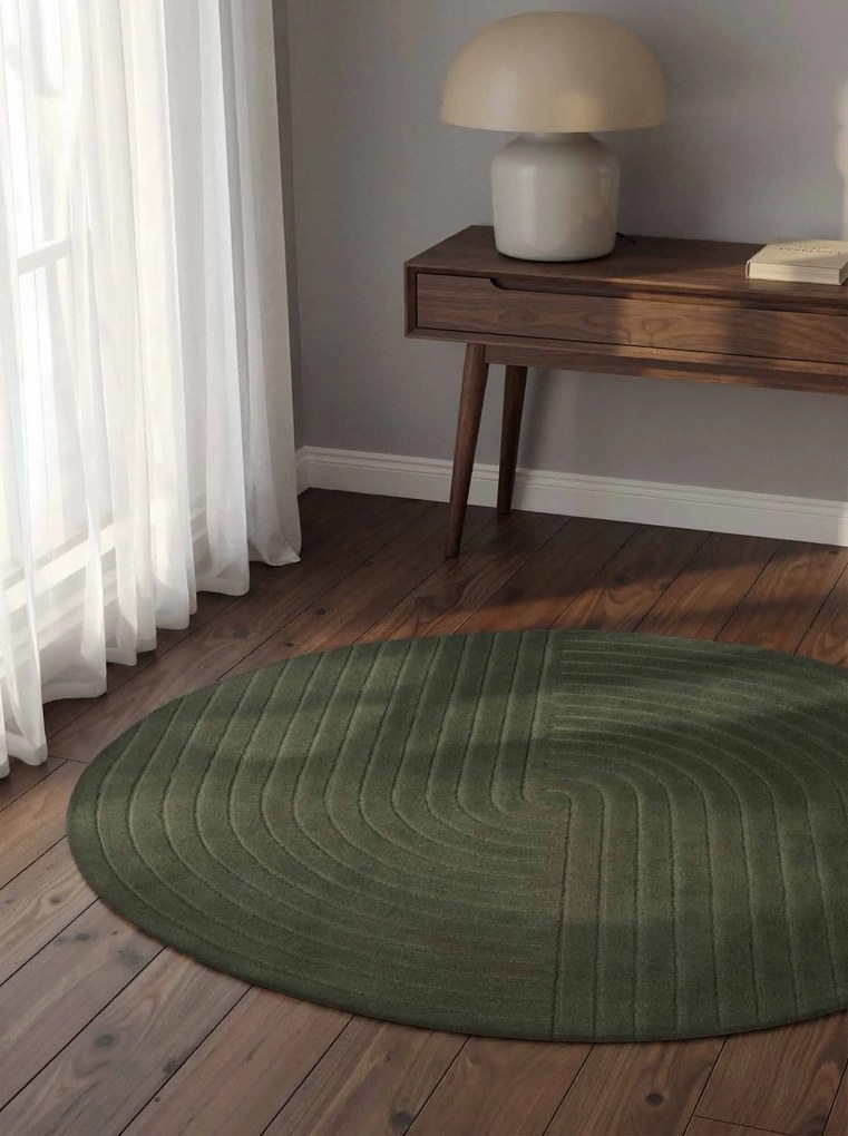 Vikosa, Kusový koberec Vikosa Arcura 106271 Dark Green kruh, 150x150 (priemer) kruh, zelená, obývacia izba