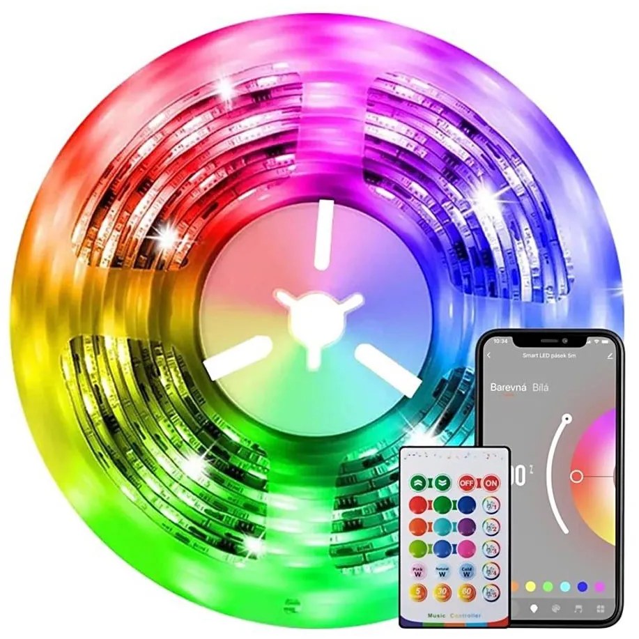 Immax Neo 07775L- LED RGB+CCT Stmievateľný pásik 48W/230V 10 m IP65 Wi-Fi Tuya+DO IM1215